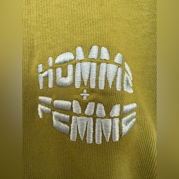 HOMME FEMME Olive Green Embroidered Graphic T-Shirt - Oversized Fit - Streetwear - Picture 3 of 7